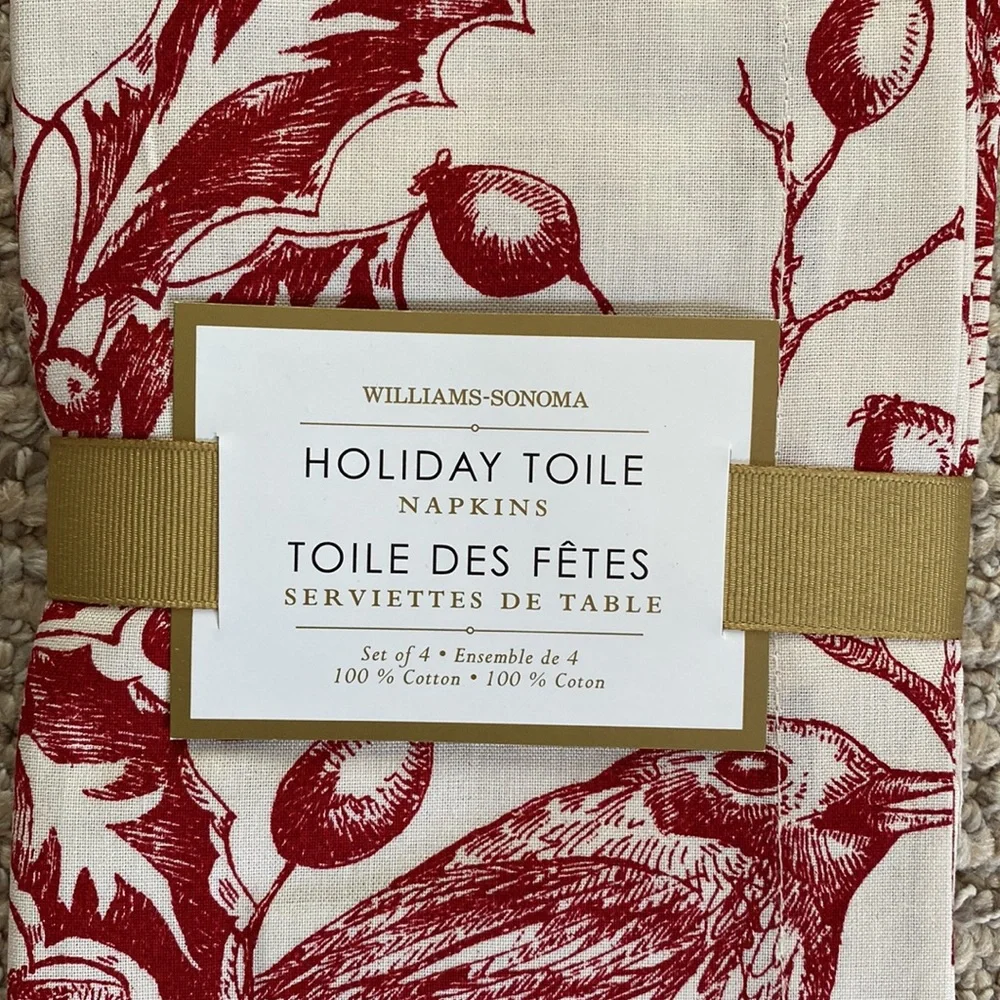 Williams Sonoma 100% Cotton Napkins - Set of 4